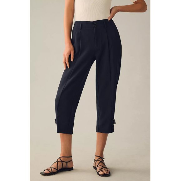 Anthropologie Pants - Anthropologie Maeve Pleated Capri Pants Navy Blue - Size 14